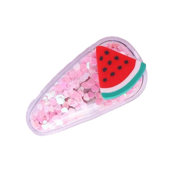 5 PCs Confetti Fruit Shaker Snap Hair Clips for Girls and Adults - Picture 4 of 13